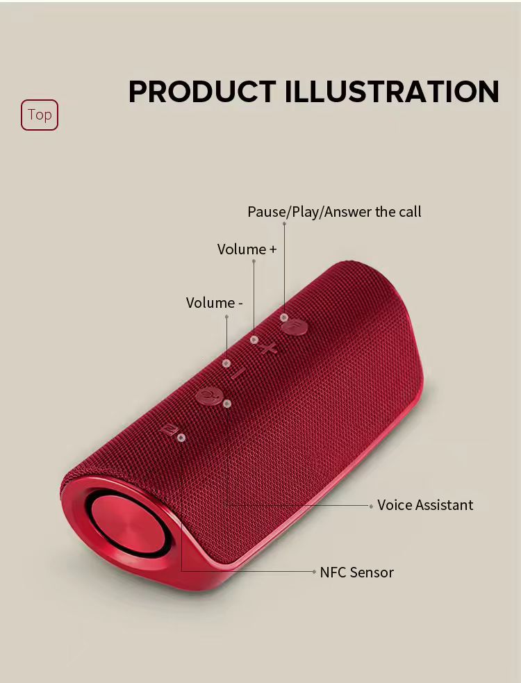 Bluetooth wireless portable speaker